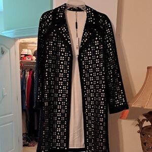 Elie Tahari Black Laser Cut Jacket